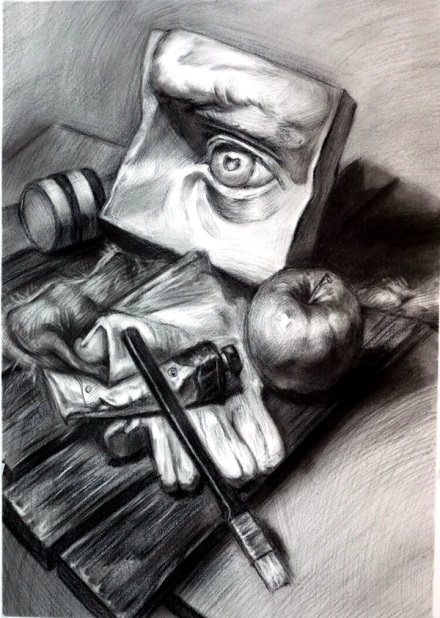 草堂高中美术教研组召开素描基础教学研讨会